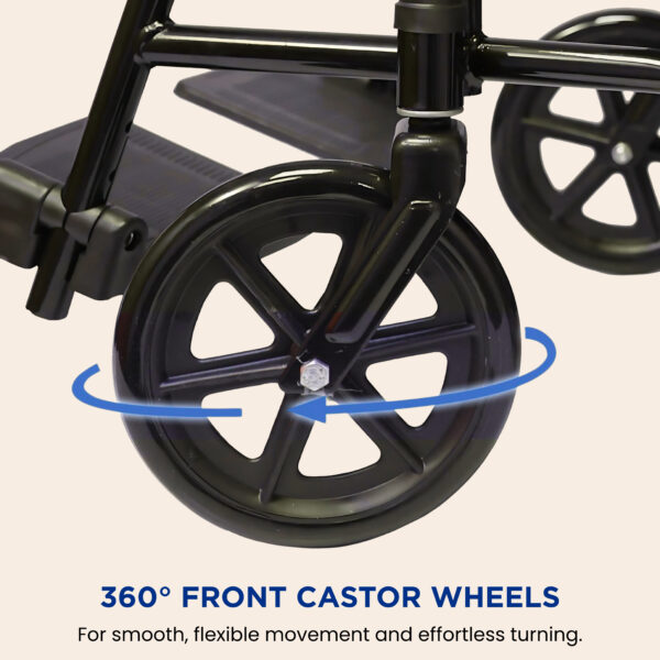 Dr.Brightwell Comfort Wheelchair – Lightweight, Foldable, Portable, 120kg Capacity - Image 4