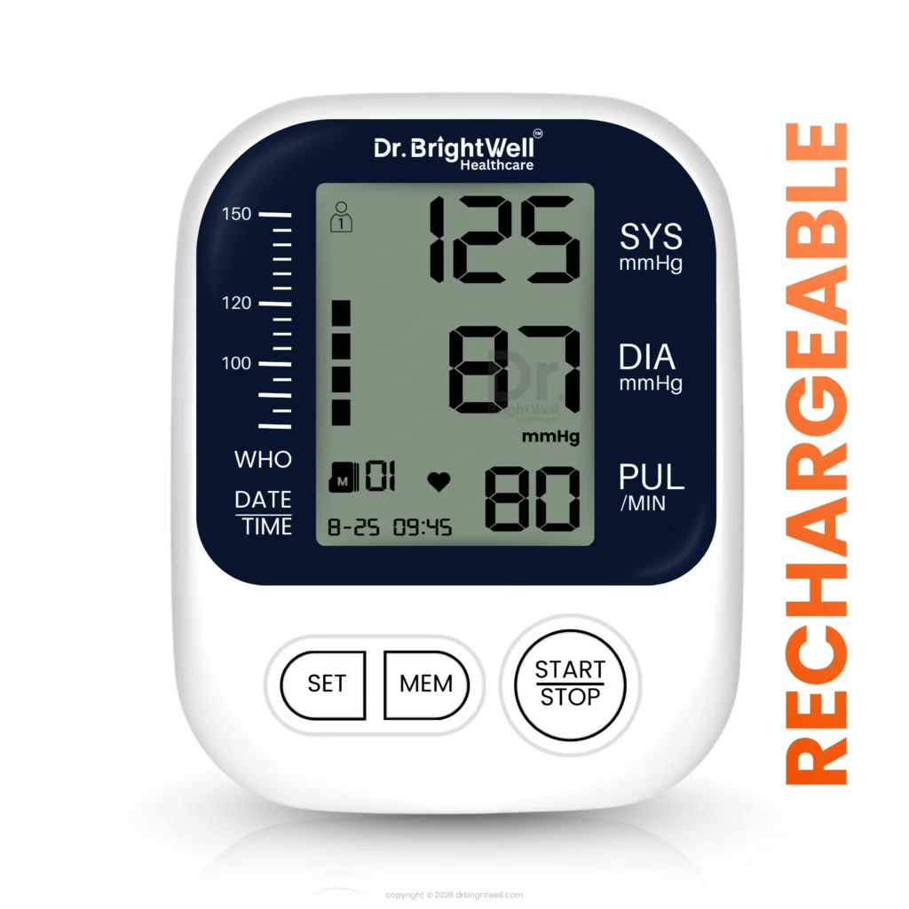 Dr.Brightwell EasyScan Advance Blood Pressure Monitor rechargeable with USB Type-C